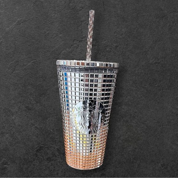 Starbucks 2020 Ltd Edition Silver Disco Ball 16oz Tumbler - Picture 1 of 11